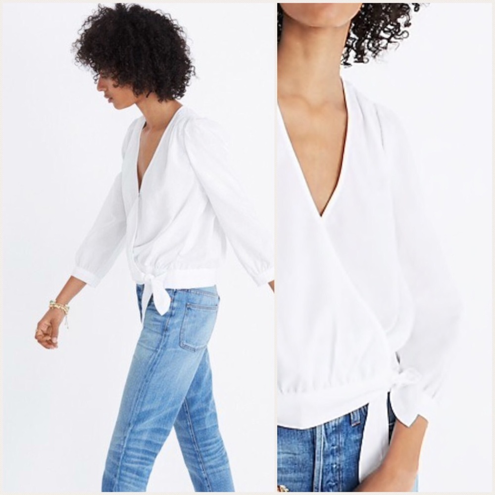 NWT~{Madewell} Wrap Top - Picture 8 of 8